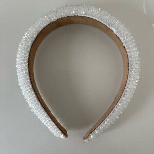 New Sparkling White Beaded Headband